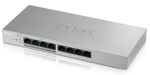 ZYXEL GS1200-8HPV2-EU0101F Коммутатор 8xGE (4xPoE+), настольный, бесшумный (без вентилятора), с поддержкой VLAN, IGMP, QoS и Link Aggregation, бюджет 