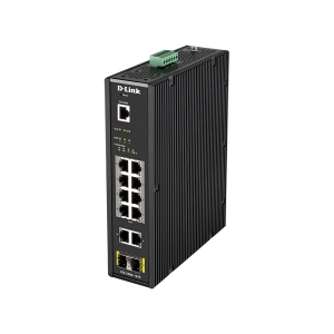D-Link DIS-200G-12PS/A2A Промышленный управляемый коммутатор 2 уровня с 10 портами 10/100/1000Base-T и 2 портами 1000Base-X SFP (8 портов с поддержкой