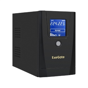 Exegate EX292788RUS ИБП ExeGate SpecialPro Smart LLB-1000.LCD.AVR.1SH.2C13.RJ.USB <1000VA/550W, LCD, AVR, 1*Schuko+2*C13, RJ45/11,USB, металлический к