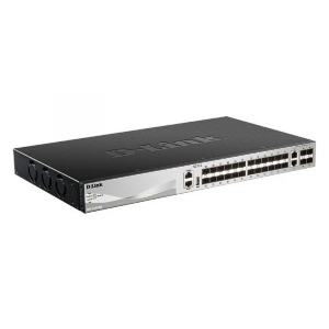 D-Link DGS-3130-30S/B1A, PROJ L3 Managed Switch with 24 100/1000Base-X SFP ports and 2 10GBase-T ports and 4 10GBase-X SFP+ ports.16K Mac address, SIM