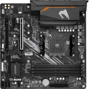 GIGABYTE B550M AORUS ELITE, AM4, B550, 4*DDR4, DVI-D+HDMI,  4 SATA 6 Гб/с, M2, Audio, Gb LAN, USB 3.2, USB 2.0, COM*1 header, mATX