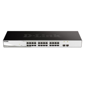 D-Link DGS-1210-26/FL1A, L2 Managed Switch with 24 10/100/1000Base-T ports and 2 1000Base-X SFP ports.8K Mac address, 802.3x Flow Control, 256 of 802.