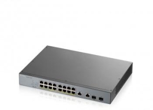 Гибридный Smart L2 коммутатор PoE+ для IP-видеокамер Zyxel NebulaFlex Pro GS1350-18HP, rack 19", 16xGE PoE+, 2xCombo (SFP/RJ-45), бюджет PoE 250 Вт, п