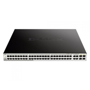 D-Link DGS-1210-52MP/FL1A, L2 Managed Switch with 48 10/100/1000Base-T ports and  4 100/1000Base-T/SFP combo-ports (48 PoE ports 802.3af/802.3at (30 W