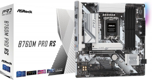 ASROCK B760M PRO RS, LGA1700, B660, 4*DDR5, DP+HDMI, 4xSATA3 6.0 (RAID), M.2 Socket, 4xUSB 3.2, 2xUSB 2.0, mATX; 90-MXBLH0-A0UAYZ