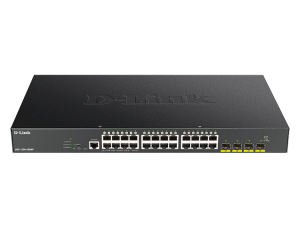D-Link DGS-1250-28XMP/A1A Настраиваемый коммутатор 2 уровня с 24 портами 10/100/1000Base-T и 4 портами 10GBase-X SFP+ (24 порта с поддержкой PoE 802.3