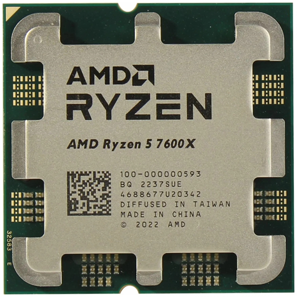 CPU AMD Ryzen 5  7600X OEM (100-000000593) {4.7/5.0GHz Boost,38MB,105W,AM5, with Radeon Graphics}