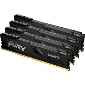 Память DDR4 4x4GB 2666MHz Kingston KF426C16BBK4/16 Fury Beast Black RTL Gaming PC4-21300 CL16 DIMM 288-pin 1.2В single rank с радиатором Ret