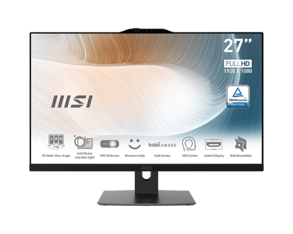 MSI Modern AM272P 12M AiO 27" FHD(1920x1080)IPS AG Non-touch, Core i3-1215U (1.2GHz),8GB DDR4(1x8GB),512GB SSD M.2,Intel UHD, WiFi, BT, camera, Wirele