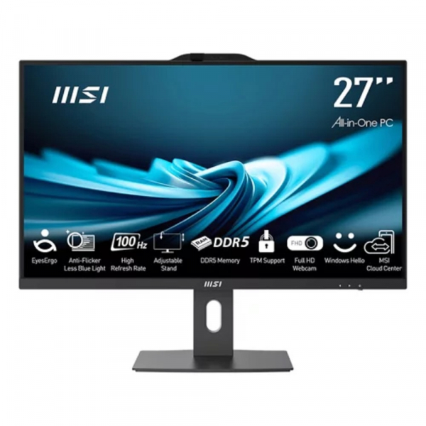 MSI Pro AP272P 14M AiO 27" FHD (1920x1080)IPS AG Non-touch, Core i5-14400 (2.5GHz), 8Gb DDR5(1x8Gb), 512GB SSD M.2, Intel UHD, WiFi, BT, camera, Wirel