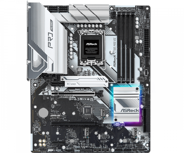 ASROCK Z790 PRO RS, LGA1700, Z790, 4*DDR5, 8*SATA, 4*M.2, 3*USB 3.2, 4*USB 2.0, Type-C, 2*PCIx16, 2*PCIx1, 1*M.2 (Key E), HDMI+DP, ATX