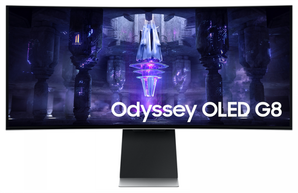 Монитор Samsung 34" Odyssey OLED G8 S34BG850SI серебристый OLED LED 21:9 M/M полуматовая HAS 250cd 178гр/178гр 3440x1440 175Hz FreeSync Premium Ultra