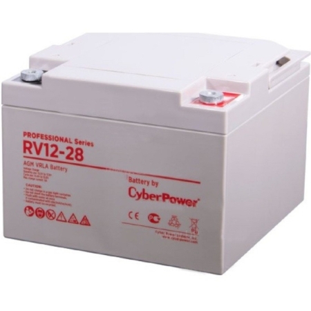 CyberPower Аккумуляторная батарея RV 12-28 12V/28Ah {клемма М6, ДхШхВ 166х175х125мм, высота с клеммами 125, вес 9,3кг, срок службы 8 лет}