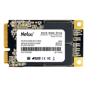 Netac SSD N5M 1TB mSATA SATAIII 3D NAND, R/W up to 560/520MB/s, TBW 560TB, 3y wty