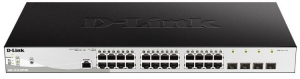 D-Link DGS-1210-28P/ME/B2A Управляемый коммутатор 2 уровня с 24 портами 10/100/1000Base-T и 4 портами 1000Base-X SFP (24 порта с поддержкой PoE 802.3a